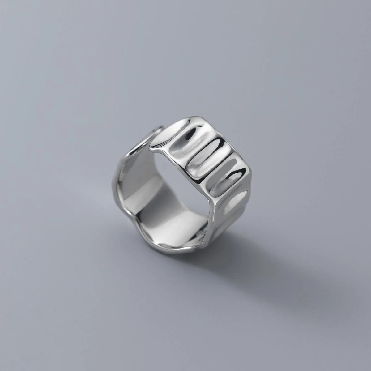 Bague Argent Vagues Modernes