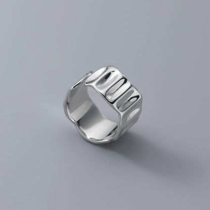 Bague Argent Vagues Modernes