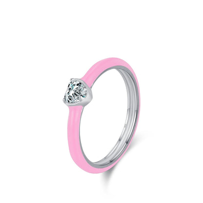 Bague Solitaire Cœur