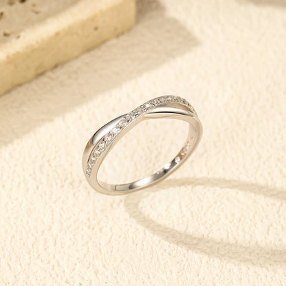 Bague Argent Croisée