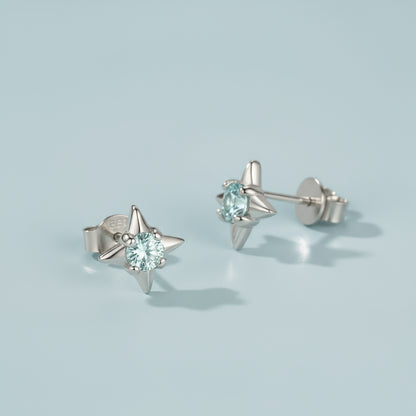 Boucles d'oreilles Moissanite Étoile du Nord