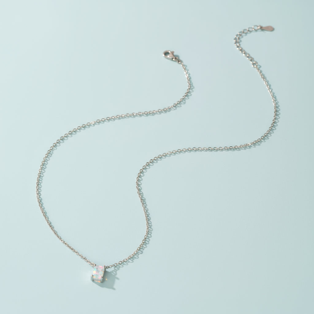 Collier Moissanite Taille Emeraude