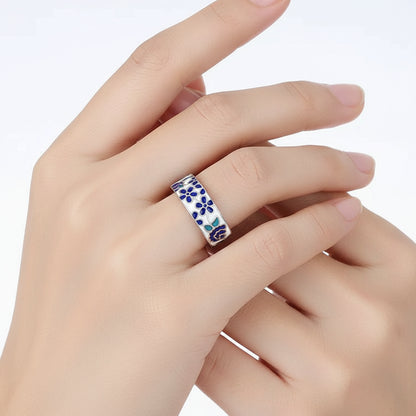 Bague Fleurs Bleues