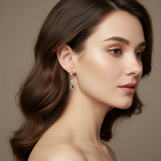 Boucles d'Oreilles Pendantes Topaze