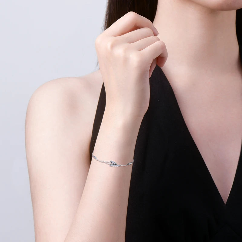 Bracelet Moissanite Feuilles d'éclat