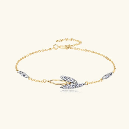 Bracelet Moissanite Feuilles d'éclat