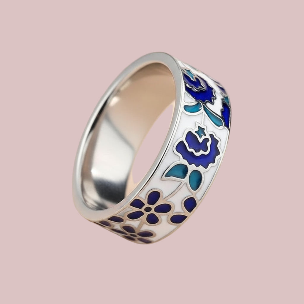 Bague Fleurs Bleues