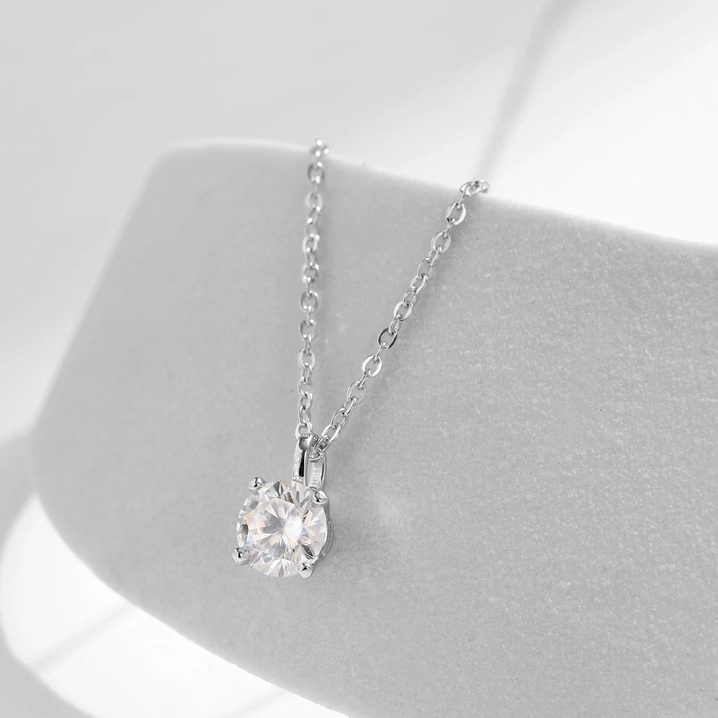 Collier Argent Solitaire