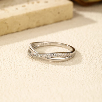 Bague Argent Croisée