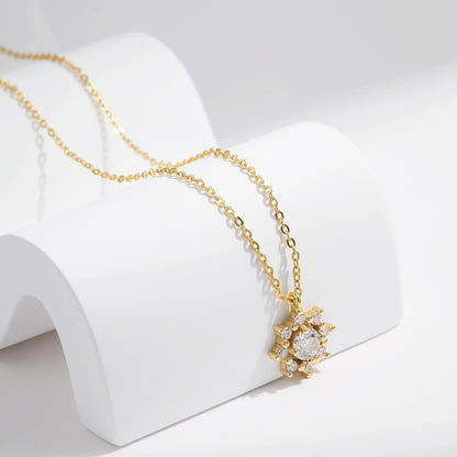 Collier Moissanite Flocon d'Or
