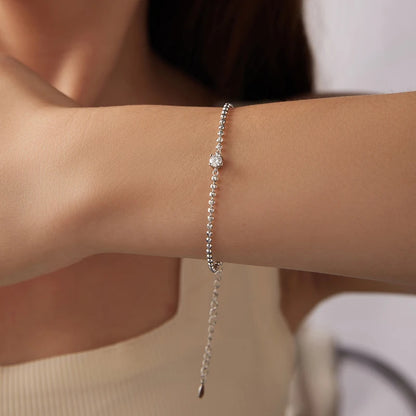 Bracelet Moissanite Perles d'Argent