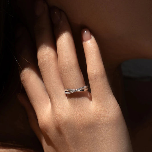 Bague Argent Croisée