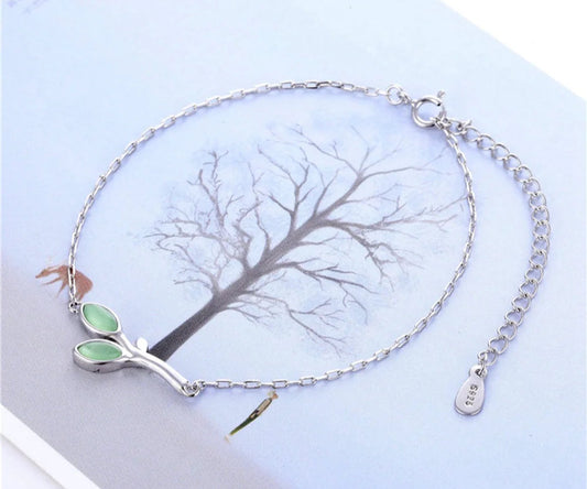 Bracelet Argent Feuille