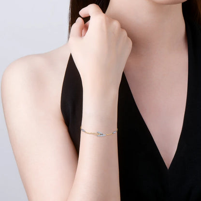 Bracelet Moissanite Feuilles d'éclat