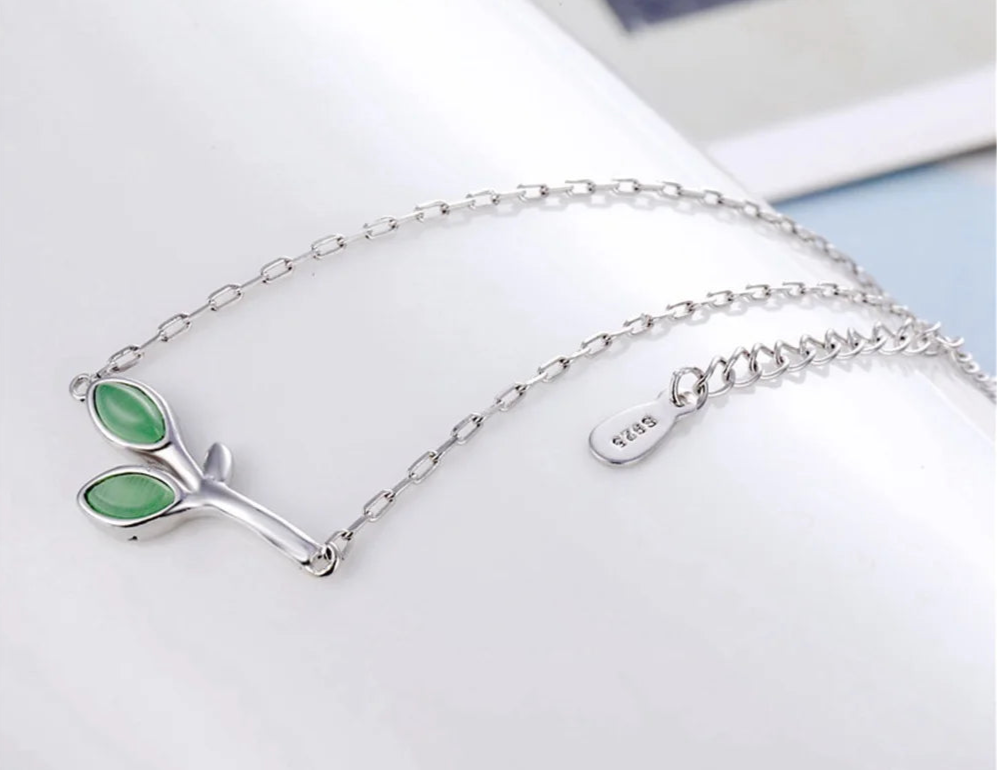 Bracelet Argent Feuille