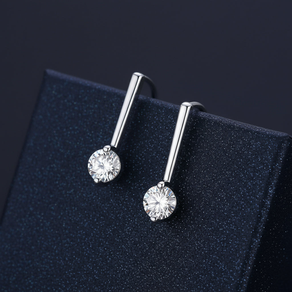 Boucles d'oreilles Pendantes Moissanite