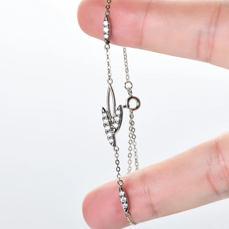 Bracelet Moissanite Feuilles d'éclat