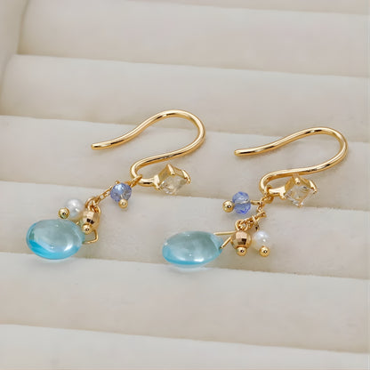 Boucles d'Oreilles Pendantes Topaze