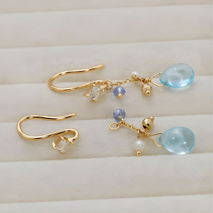 Boucles d'Oreilles Pendantes Topaze