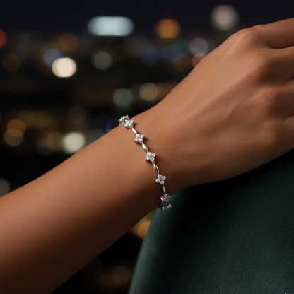 Bracelet Moissanite Fleurs de Minuit
