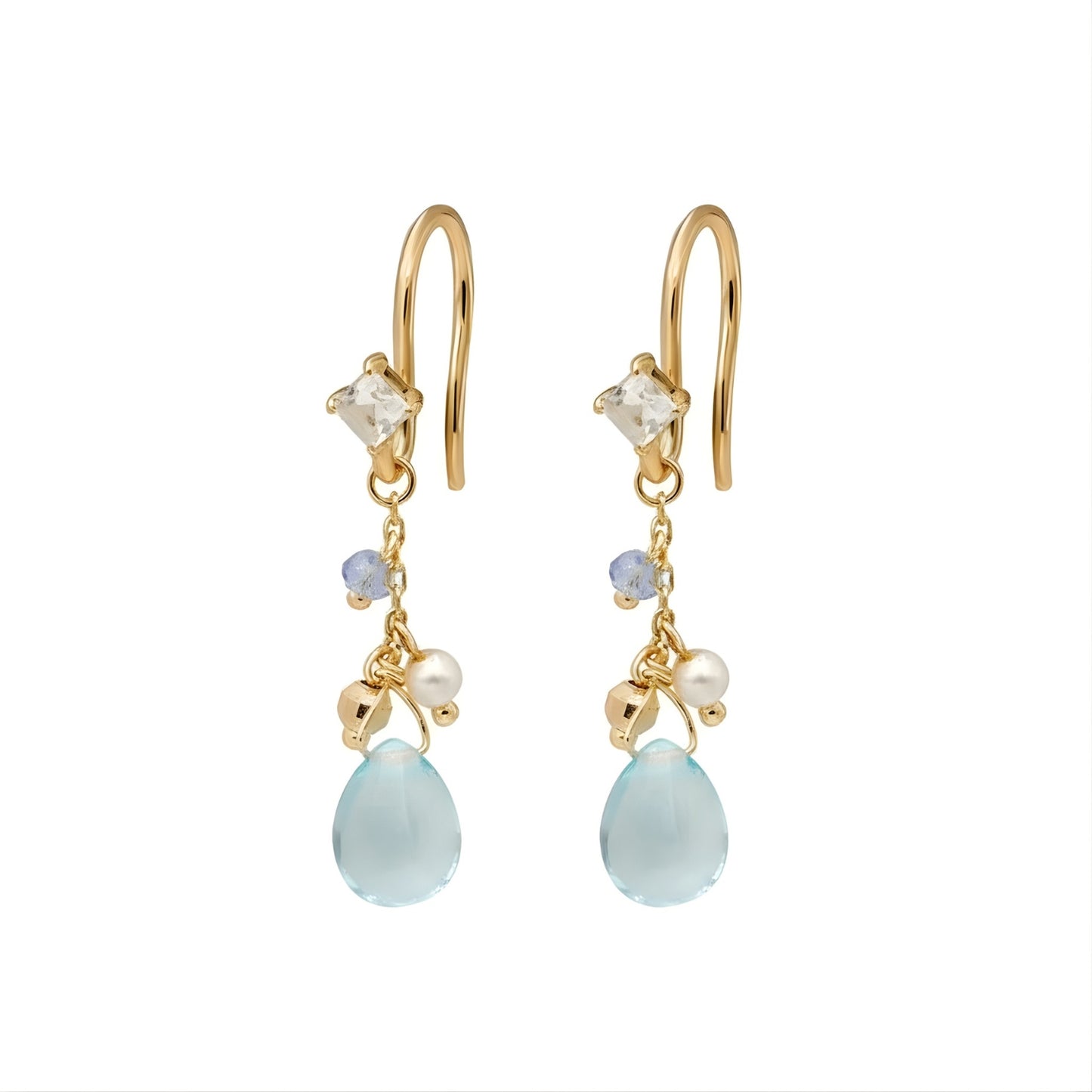Boucles d'Oreilles Pendantes Topaze